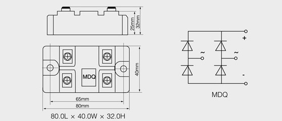【供应MDQ单相整流模块 MDQ100A1600V 模块MDQ100-16 体积40&times;80】价格,厂家,图片,整流器,苏坚桂-